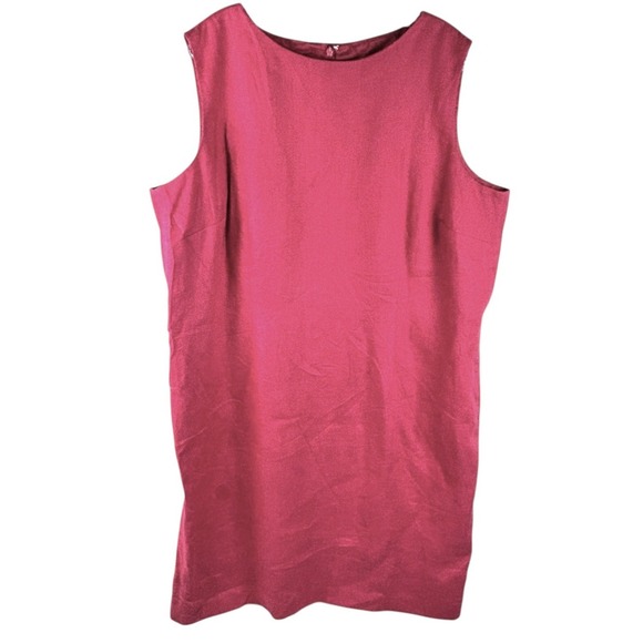 Talbots Dresses & Skirts - Talbots Pink Irish Linen Shift Dress 20W Sleeveless Scoop‎ Neck Classic Lined